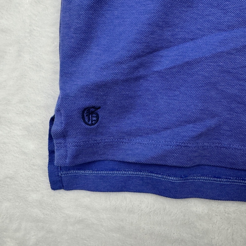 Greyson Mens S Short Sleeve Wolf Logo Pique Polo Shirt Purple Blue Heather Golf - Picture 5 of 7